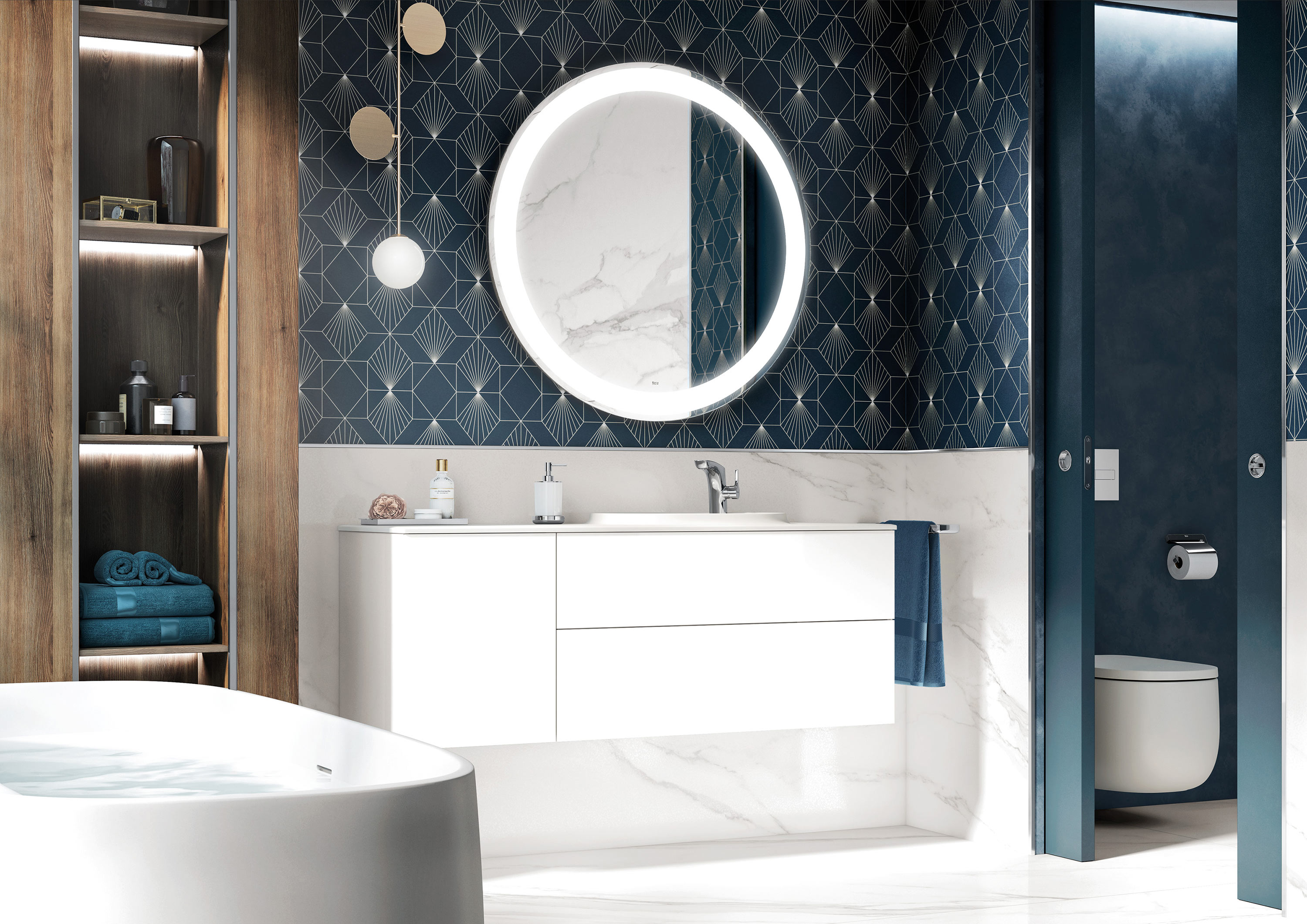 Mirror Bathroom Cabinet Wall-mounted Bathroom Cabinet Toilet Vanity With Rack Wall-mounted Toilet Toilet Modern Minimalist 
